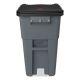 Brute Rollout Container, Square, Plastic, 50 gal, Gray