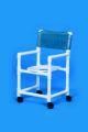 Commode / Shower Chair Standard Fixed Arms PVC Frame Mesh Backrest 17-1/4 Inch Seat Width