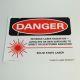 Warning Class 4 Laser Safety Danger Sign Solid State Laser 8.5x11 Adhesive Decal