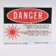 DANGER Plastic Warning Sign CLASS IV Laser Radiation in Progress