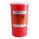 Replacement Radioactive Sharps Container PineStar 3.2 Quart Red Base / Translucent Lid Vertical Entry